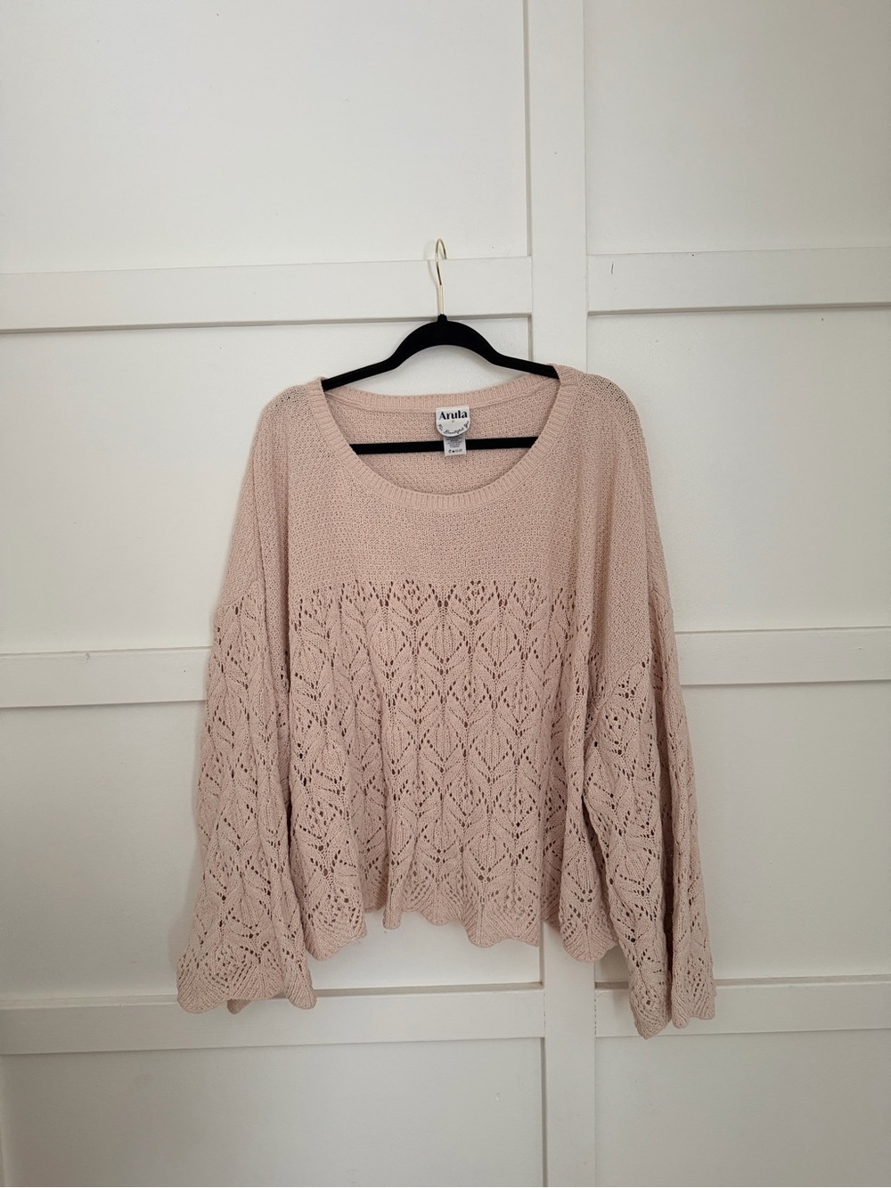 ARULA Cream Crochet Sweater